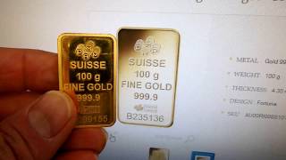 100 gram PAMP Gold Bar Authentification [upl. by Euqinehs737]