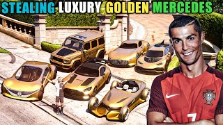 Gta 5  Stealing Futures Luxury Golden Mercedes With Cristiano Ronaldo Real Life Cars 29 [upl. by Selby]