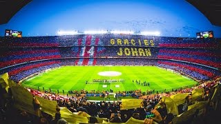 Mosaic and tribute to Johan Cruyff before kick off at the Clasico [upl. by Brooks]