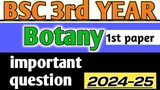 bsc 3rd year botany important questions 202425 bsc botany [upl. by Arobed904]