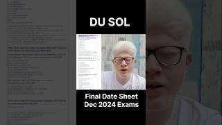 SOL Date Sheet DEC 2024 exams Semester 135  Sol exams Datesheet 2024 dusol solexam2024 [upl. by Fira]