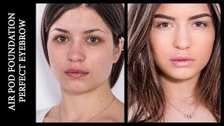 TEMPTU AirPOD Foundation Routine amp Perfect Eyebrow Tutorial [upl. by Sudnak]