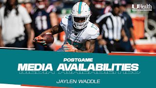 WR Jaylen Waddle meets with the media  Miami Dolphins [upl. by Aikehs]