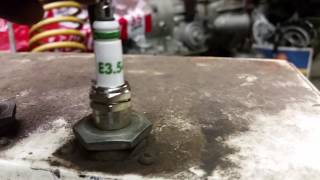 Comparing spark quality on Autolite XP vs E3 spark plug [upl. by Eikcaj]