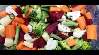 Steamed Vegetable salad  Mixed Vegetable Salad  Healthy Mixed Veg Salad Recipe  Boiled Veggies [upl. by Nikkie]