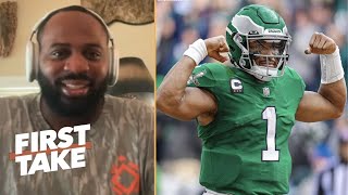 FIRST TAKE  quotNo one can STOP Hurts from going to Super Bowlquot  Fletcher Cox on Eagles CRUSH Cowboys [upl. by Oigufer]