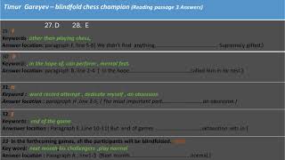 Timur Gareyev IELTS Reading Answer I Explanation I Location [upl. by Irovi]