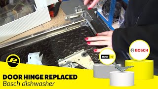 How to Replace a Dishwasher Door Hinge on a Bosch Dishwasher [upl. by Ahsinek]