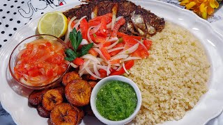 Attieke Poisson Frit Alloco Piment Jus de tomate Cuisine Ivoirienne [upl. by Burack]