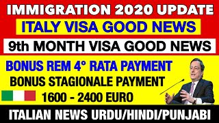 REM 4° Rata Payment  Bonus 1600€  Italy Immigration Visa Good News  Italian News in Urdu  Italy [upl. by Ueih]