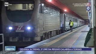 Treni in tilt per maltempo Record ReggioTorino 27 ore di ritardo  La Vita in Diretta 27022018 [upl. by Dowzall]