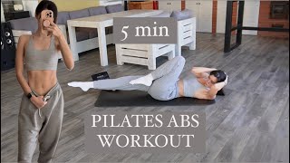 5 MIN pilates abs workout  no equipment  no talking [upl. by Brion117]