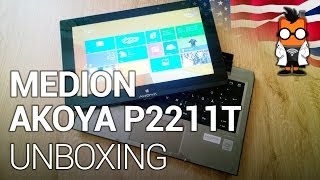 Medion Akoya P2211T 116inch 2in1 tabletnotebook unboxing and hands on ENG [upl. by Ignacio]