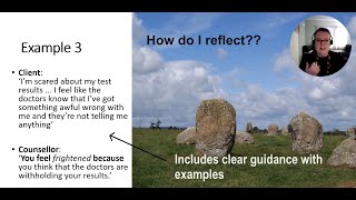 The skill of Reflection How do I reflect For counsellors therapists etc Person Centred Skills [upl. by Mcroberts]