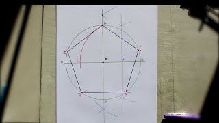 Tracé dun pentagone régulier à la règle et au compas [upl. by Jaynell]