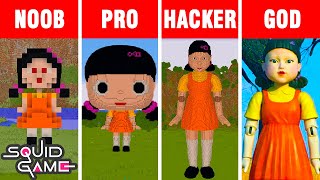 Minecraft NOOB vs PRO vs HACKER vs GOD SQUID GAME DOLL BUILD CHALLENGE in Minecraft [upl. by Reichel]