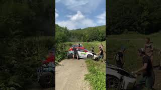 Barum Rally Zlín 2024 after crash Bunc 1 JirovecJindra [upl. by Luapleahcim]