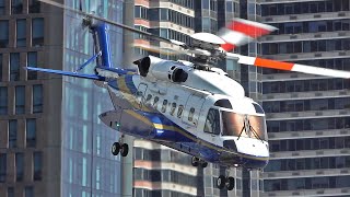 Impressive Sikorsky S92 Helibus landing amp takeoff at 34th street East River heliport New York [upl. by Deck]