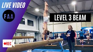 Level 3 Beam Live with Coach Victoria [upl. by Enelaehs]