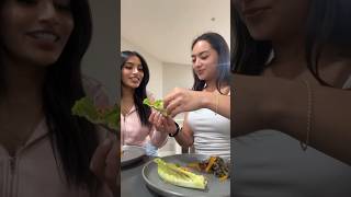 MUKBANG lettuce wraps foodshorts eating asianfood healthyrecipes mukbang [upl. by Nosoj]