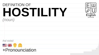 HOSTILITY meaning definition amp pronunciation  What is HOSTILITY  How to say HOSTILITY [upl. by Aram572]