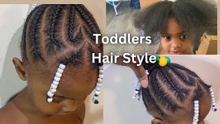 Easy Braided Ponytail On Two Year Old [upl. by Hinson]