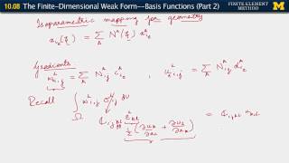 1008 The FiniteDimensional Weak Form Basis functions Part 2 [upl. by Brad]