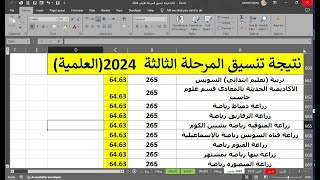 عاجل ورسمياً نتيجه تنسيق المرحلة الثالثة للثانوية العامة 2024 الشعبة العلمية والادبية [upl. by Nibot377]