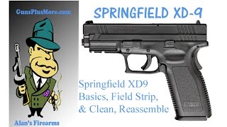 AlansFirearms Springfield XD9 Basics Field Strip Clean Lube amp reassemble [upl. by Mueller]