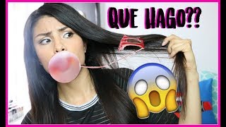 PROBANDO TRUCO l COMO QUITAR UN CHICLE DEL CABELLO [upl. by Gemma]