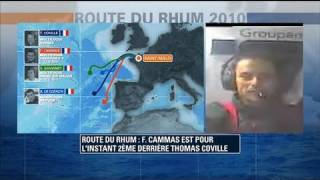 Route du Rhum  Cammas en duplex de Groupama 3 [upl. by Bazar]