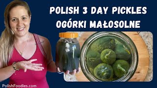 Polish 3 Day Pickles  SemiFermented Ogórki Małosolne Recipe [upl. by Lednyc]