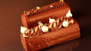 Recette de la bûche de Noël chocolat poires dÉric Léautey [upl. by Nylasej]