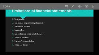 Nature Importance and limitations of financial statements Malayalam [upl. by Relyk]