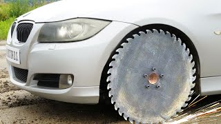 CIRCULAR SAW Blade on CAR  Experiment 1 [upl. by Lorrin]