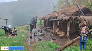 Himalayan Pastoral people living life into the Rainfall Beautiful Nepali Village During the Rainy [upl. by Nylia190]