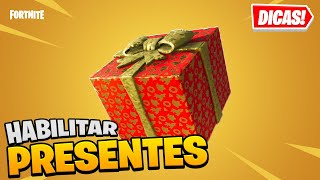 COMO HABILITAR PRESENTES NO FORTNITE  ERRO AO ENVIAR PRESENTE [upl. by Deanna]