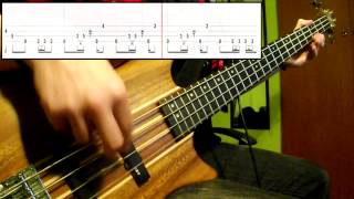 Rage Against The Machine  Killing In The Name Bass Cover Play Along Tabs In Video [upl. by Nomzed]