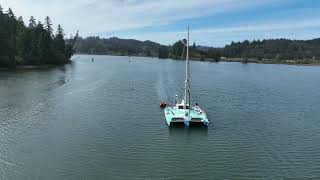 A Trimaran on the Yaquina Bay [upl. by Hulburt962]