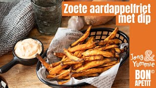 zoete aardappel friet uit de airfryer met dip [upl. by Llertnac]