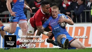 Round 16 Highlights Munster Rugby v Scarlets Rugby  201617 season [upl. by Evars]