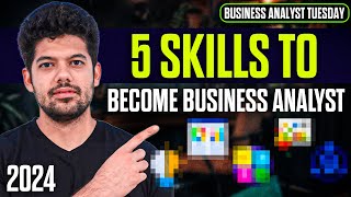 Top 5 Business Analyst Skills Required in 2024  Business Analyst Skills 2024  Hrithik Mehlawat [upl. by Idalla]