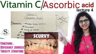 Vitamin c biochemistry  Ascorbic acid biochemistry sources Deficiency  functions toxicity [upl. by Magner]