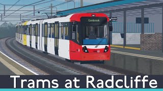 NEW INTRO amp OUTRO Trams at Radcliffe 090124  Manchester Retrolink [upl. by Ornstead824]