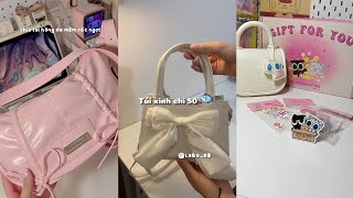 Shopee haul Unboxing túi đeo chéo túi xách túi mini giá chỉ từ 39195k cho hssv [upl. by Airbmac]