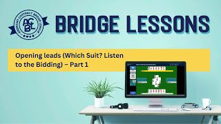 Bridge Lessons  Opening leads Which Suit Listen to the Bidding – Part 1 [upl. by Htrahddis]