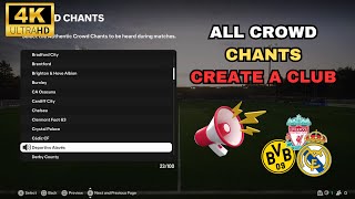 EA SPORTS FC 25 │ALL GOAL SONGS for Create a Club in CAREER MODE ⚽│EA SPORTS FC 25 [upl. by Wilber]