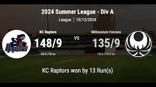 2024 Summer League  Div A KC Raptors vs Millennium Falcons [upl. by Ettennek]