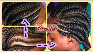 NEEDLE AND THREAD FEEDIN CORNROWSABUJA BANDIKA cornrows Protective hairstyle [upl. by Akenor989]