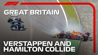 Verstappen amp Hamilton Collide At Silverstone  2021 British Grand Prix [upl. by Mason]